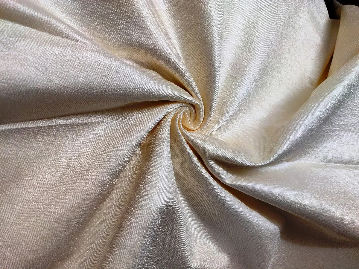 Homefab India Pack of 2 Royal Silky Cream Door Curtains with Stainless Steel Eyelets - 7 feet 3