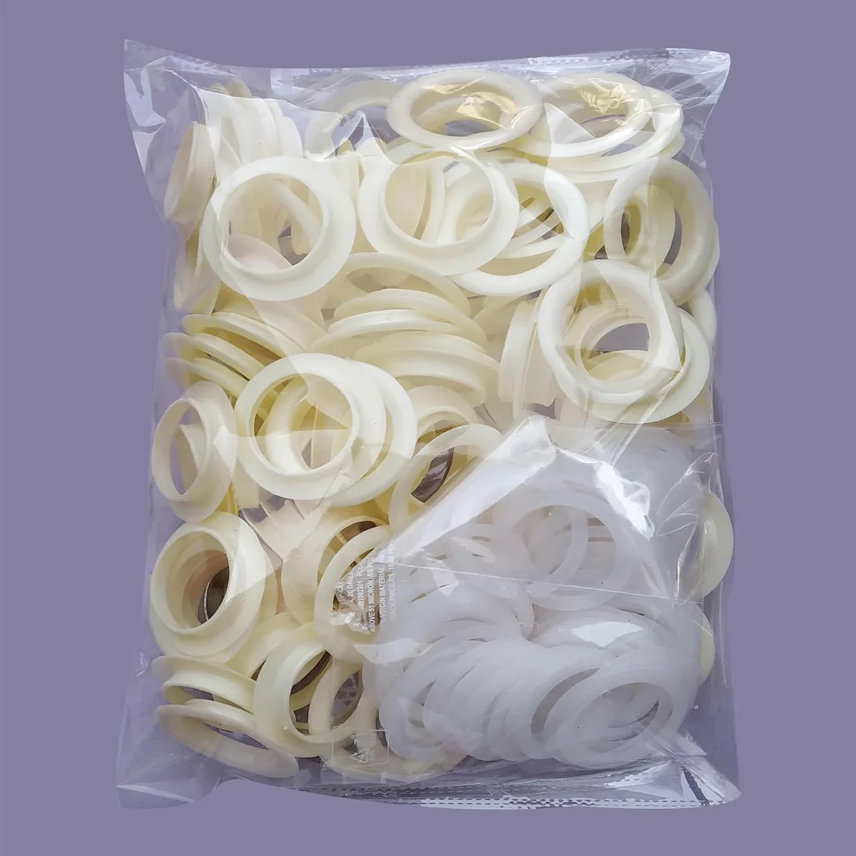 Plastic Eyelet Rings With Lock for Windows and Door Curtains, Pack of 100 (Cream)
