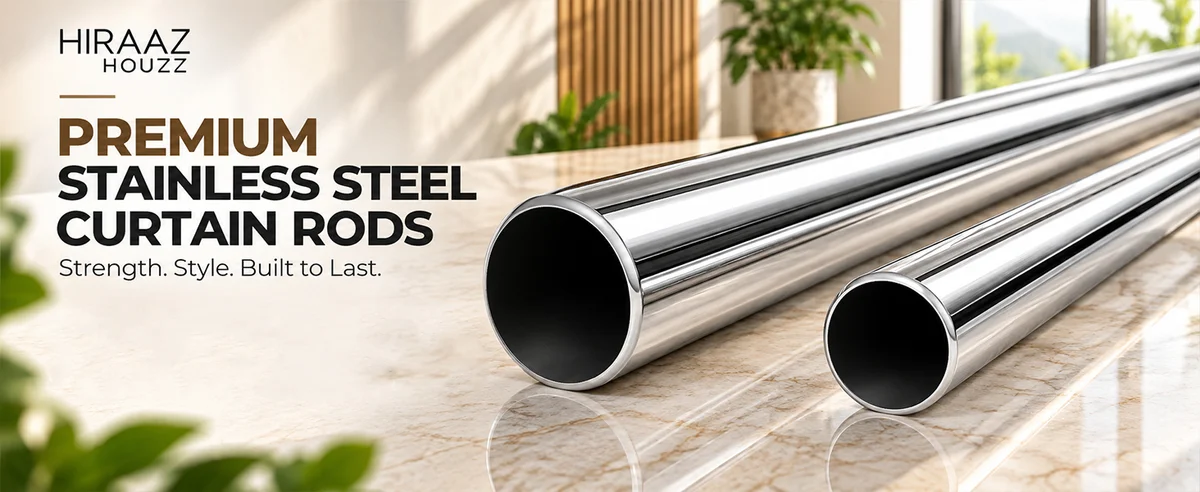Heavy Duty Stainless Steel Curtain Rod (2.5 Feet,1 Pipe) | 0.8mm Thickness, Supports up to 40kg | Multipurpose SS Pipe for Door, Window & Shower | Glossy Finish (Without Brackets/holder)