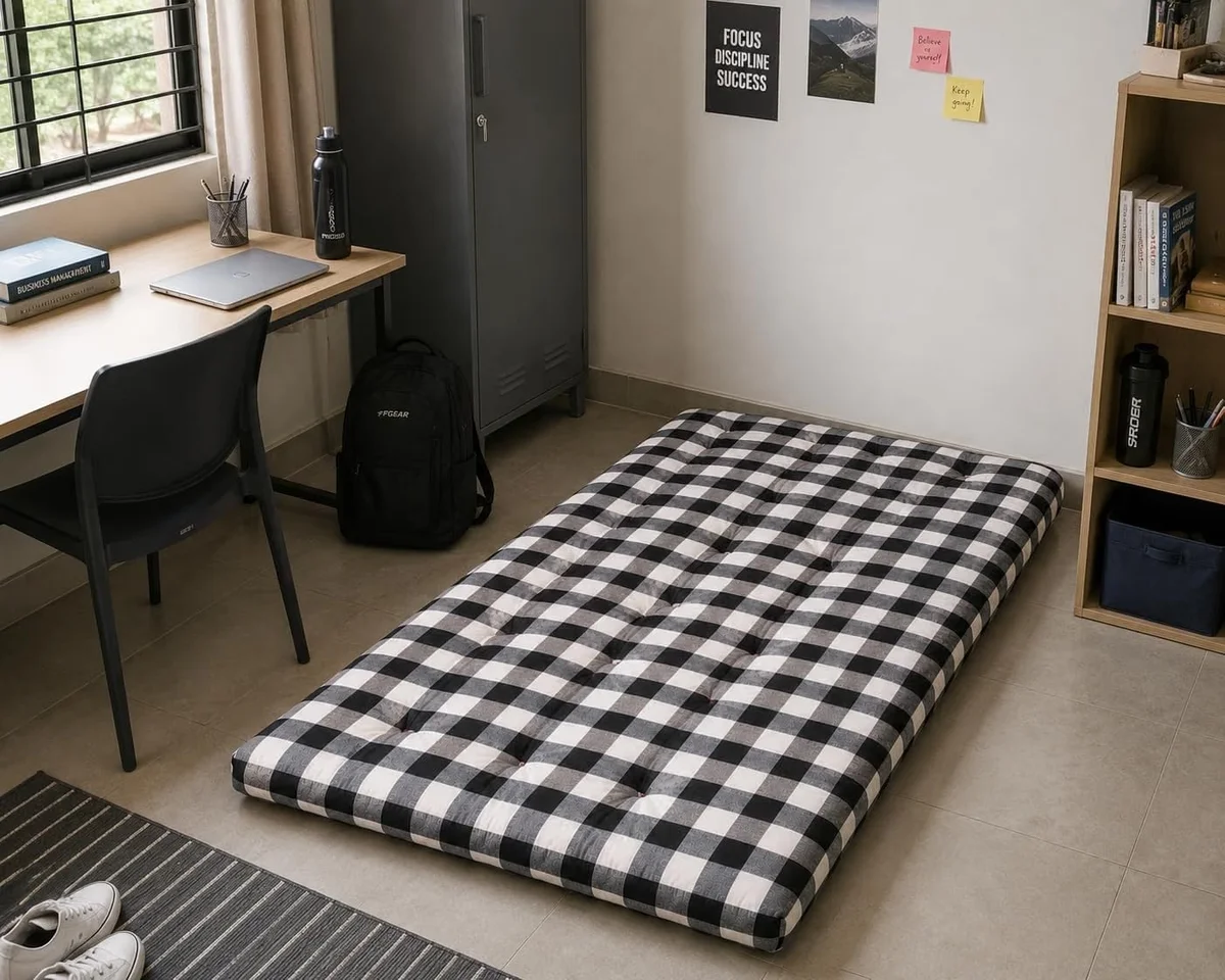 Cotton Filled Single Bed Mattress, Soft & Comfortable Foldable Gadda/Quilt for Home, Hostel & Guest Room, Lightweight Single Mattress for Sleeping, 3 x 6 Feet (72 x 36 Inches) 4