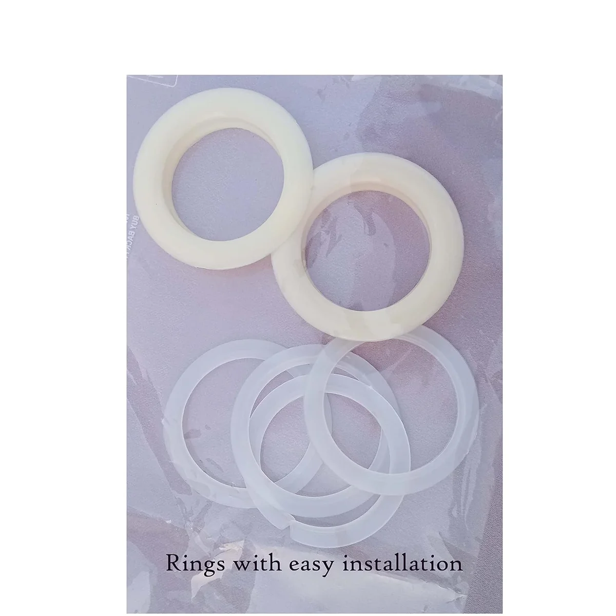 Plastic Eyelet Rings With Lock for Windows and Door Curtains, Pack of 100 (Cream) 6
