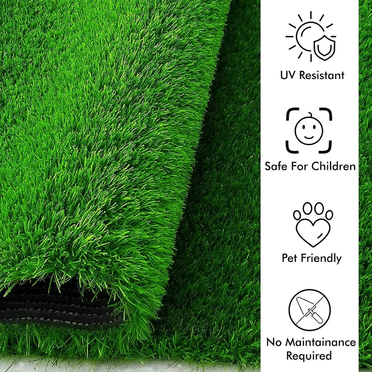 Artificial Green Grass Carpet | High Density Premium Lawn Turf | Indoor & Outdoor Use | Washable, Dust & Waterproof Mats | Skin Friendly 2