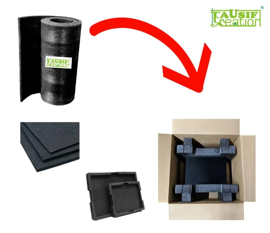 Black EPE Foam Roll 12 mm Thickness (4.5 Feet Long X 1 Feet Wide) Pack of 1 Roll 5