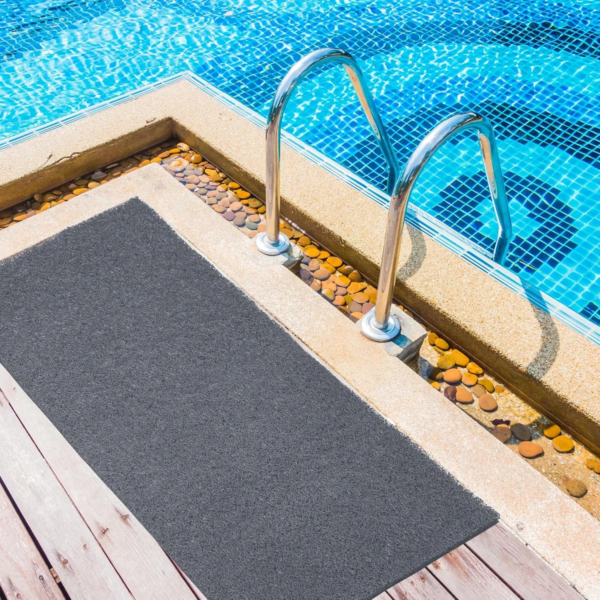 Eco Non Slip PVC Door Mats for Home Entrance, Mat for Living Room, Kitchen Floor, Sink, Outdoor, Indoor, Bathroom, 12 mm Thick Waterproof Doormat/Runner/Rug, 4x6ft, Rectangle, Grey 8