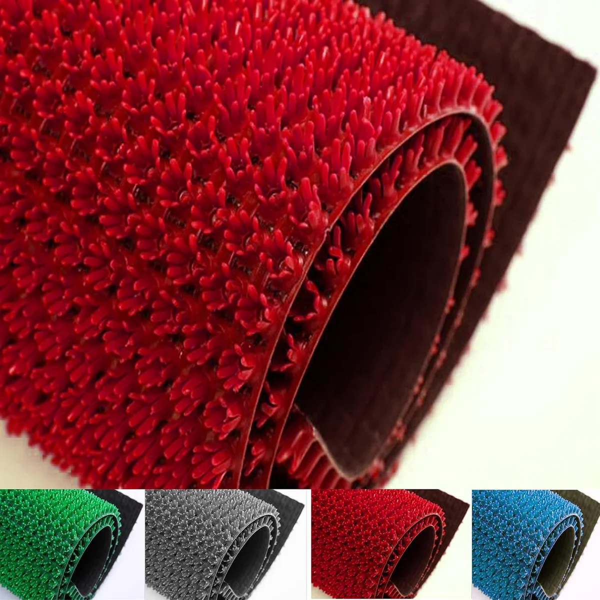 Turf Mat 48 X 48 Inch_4 X 4 Feet_PVC Stick Turf Mat_Foot Mat_Door Mat for Home Entrance_Floor Mat_Kitchen_Office_Balcony_Bath room_Bed room Mat_GREEN Color TM57 4