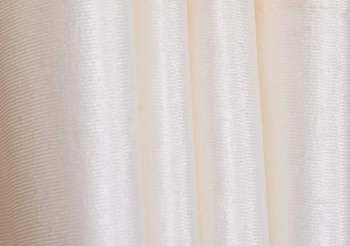 Homefab India Pack of 2 Royal Silky Cream Door Curtains with Stainless Steel Eyelets - 7 feet 2