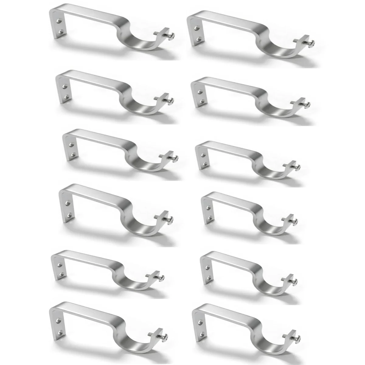 Stainless Steel Curtain Support/Rod Brackets/Clamps Holders for Curtain Rod Support Bracket Heavy Duty (Pack of 2) 5