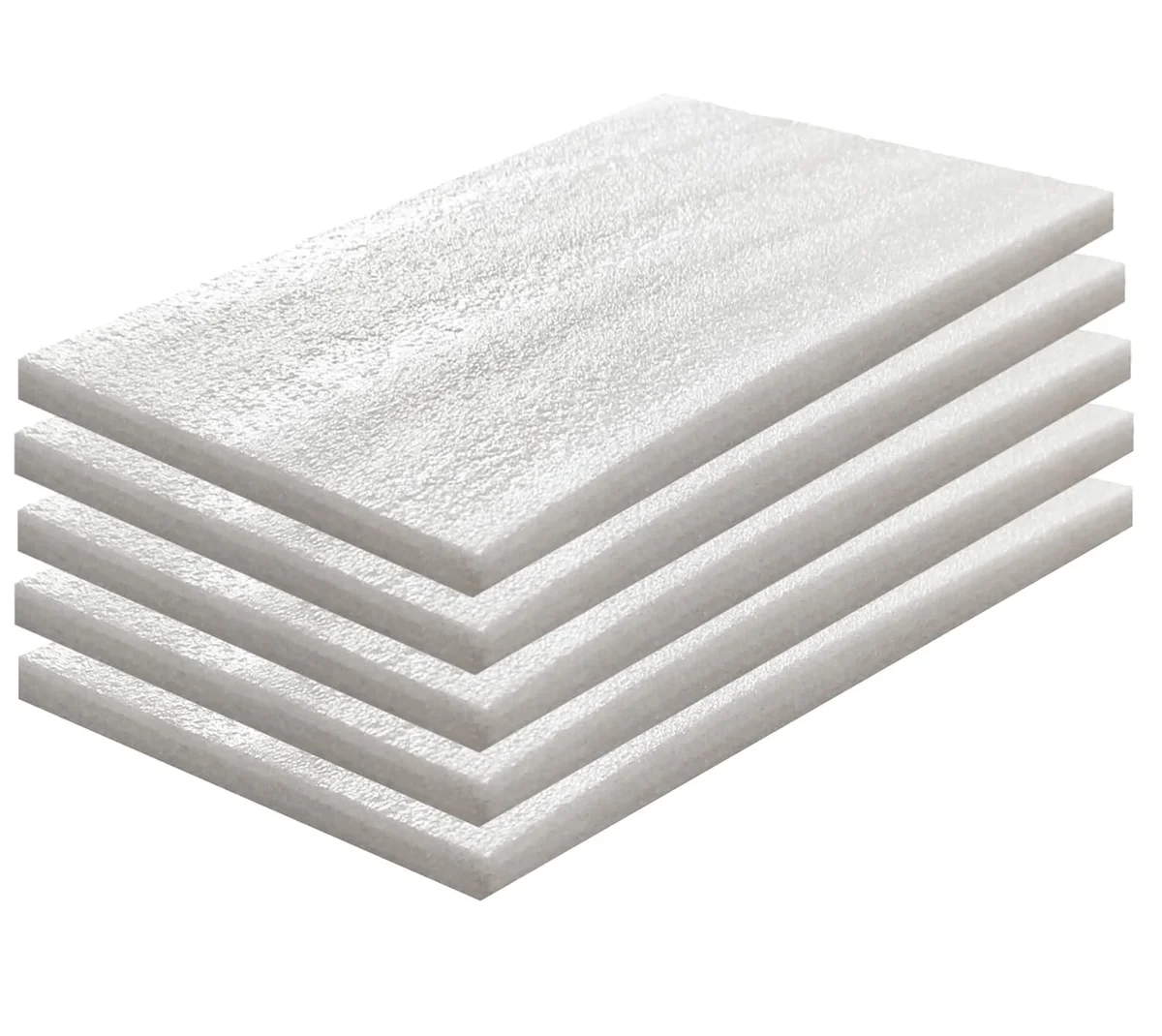 EP EPE Foam Sheet 15 MM Thickness 1x2 Feet Size, Set of 5 sheets (White)
