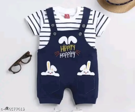 Baby Boys Striped T-Shirt and Dungaree Set