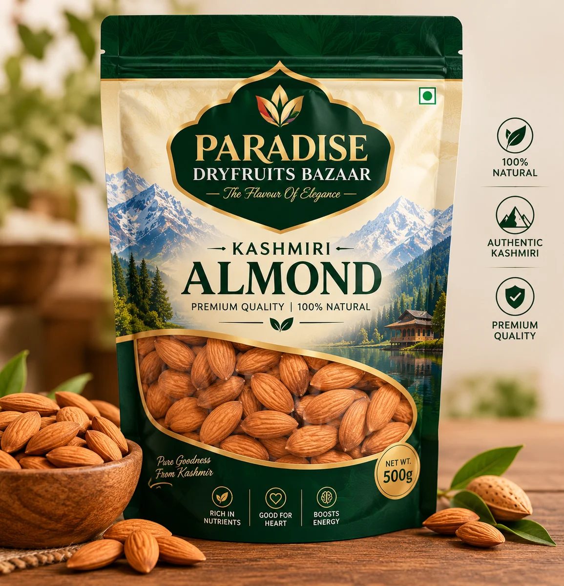 KASHMIRI BADAM GIRI [ALMOND] 500gm
