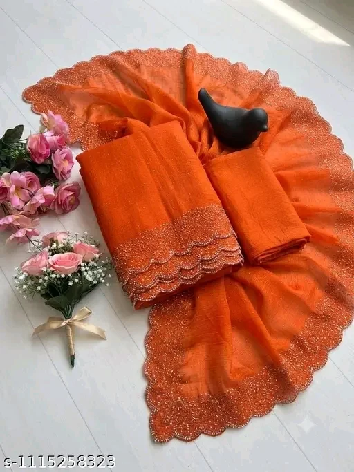 feendy space silk saree with jarkhan work all over saree