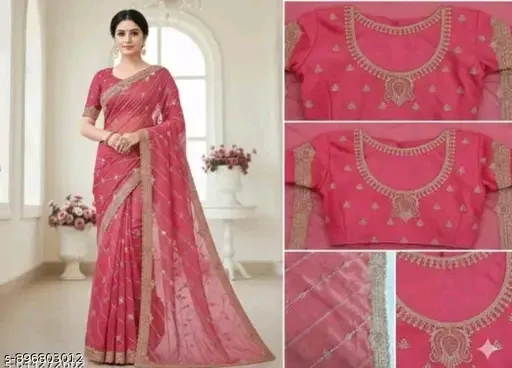 ABHISARIKA HEAVY EMBROIDRED SAREE WITH NEW DEZINE SOFT NET FEBRIC