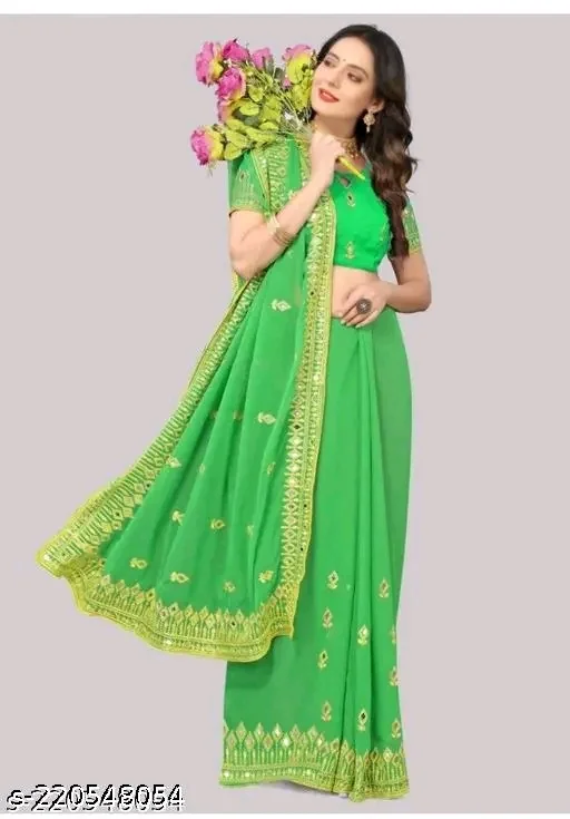 EMBROIDERY MIRROR SAREE