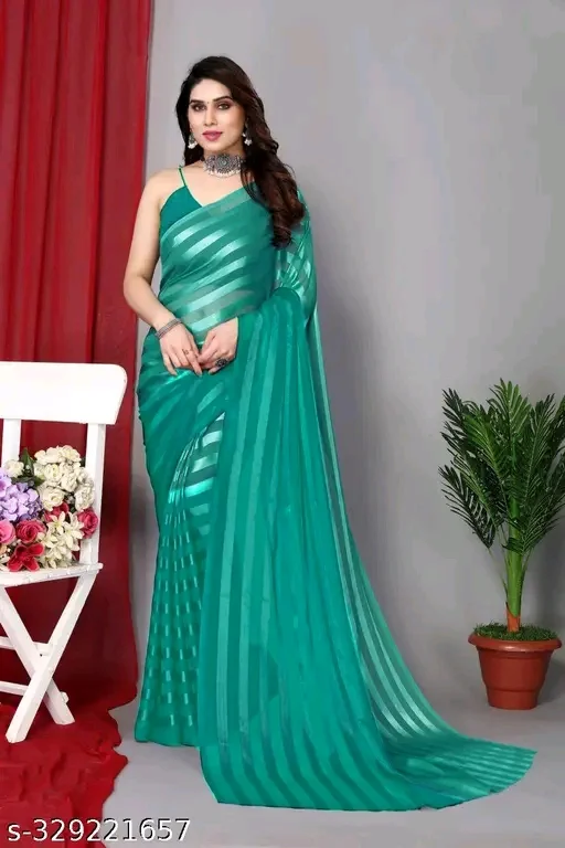 Festive Wear Satin Saree without Blouse Piece