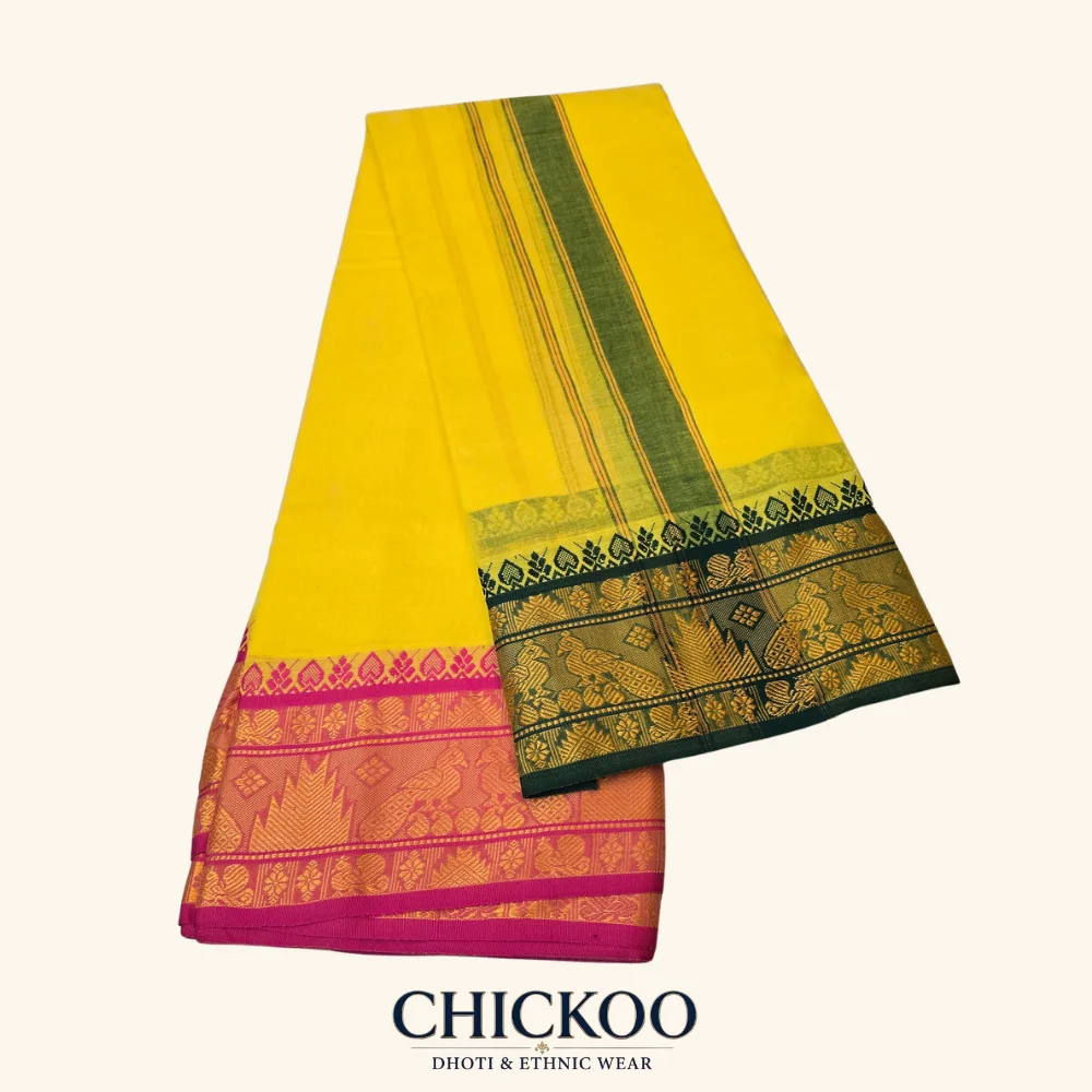 Yellow Colour Dhoti 6 Inch 1