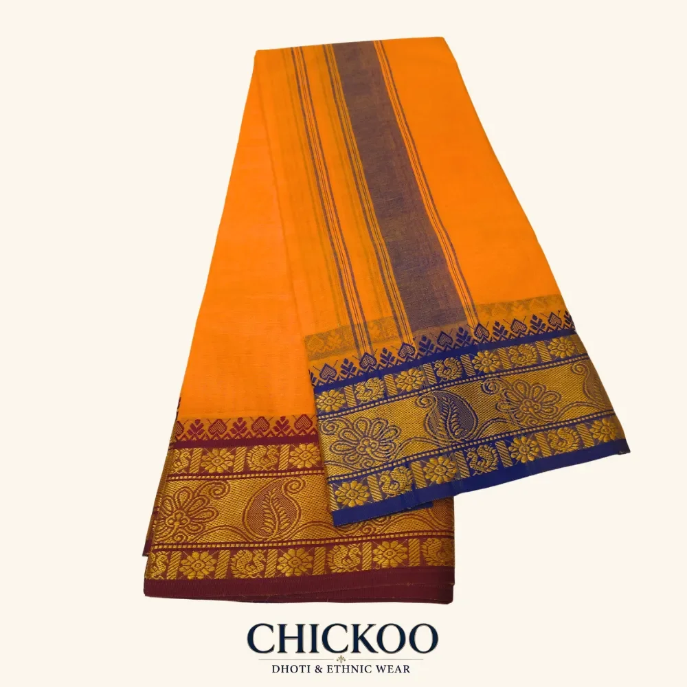 Light Orange Colour Dhoti 6 Inch 1