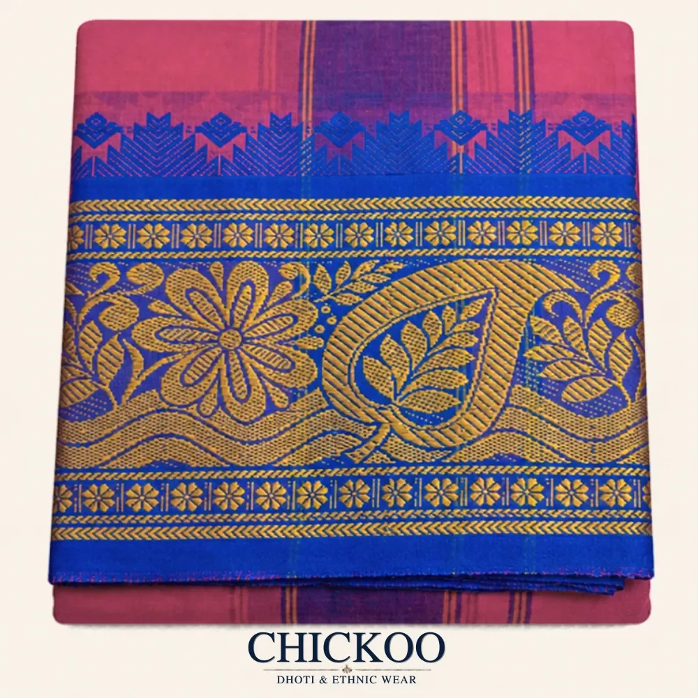 Rose colour dhoti 8 inch