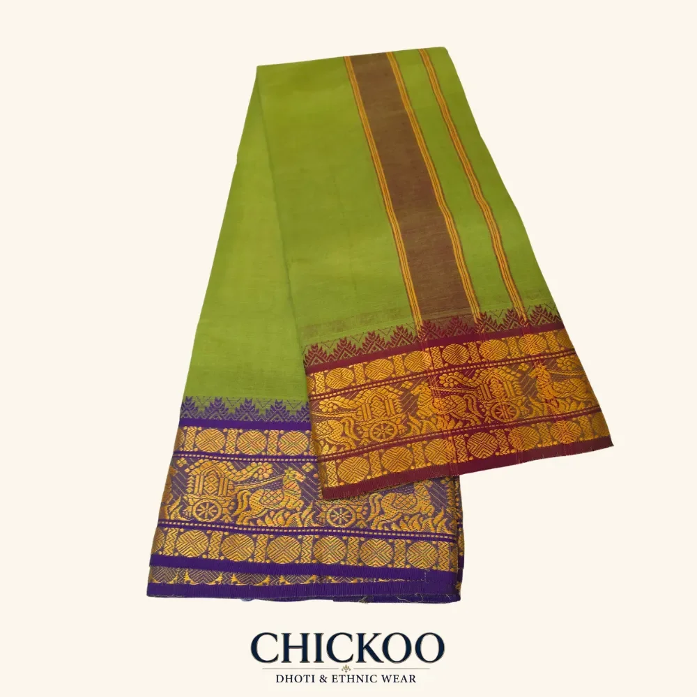Mint Green Colour dhoti 6 Inch 1