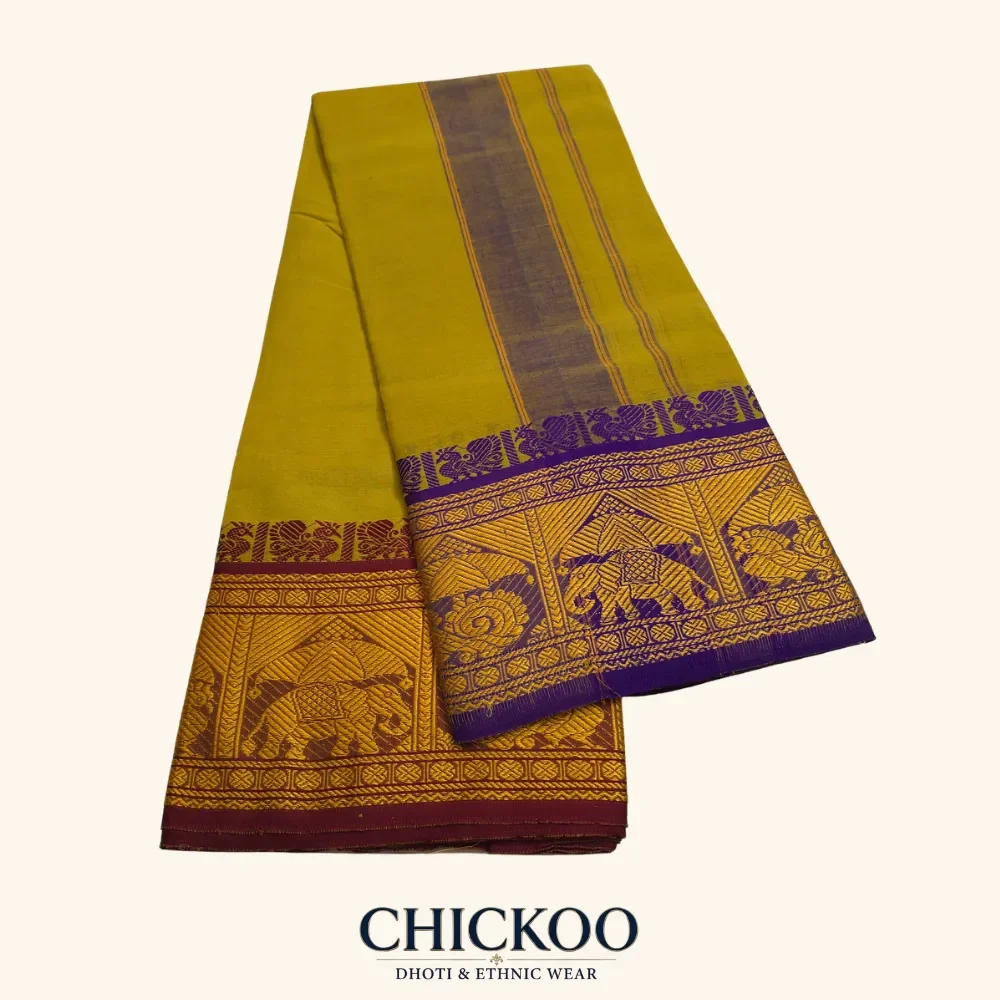Olive colour dhoti 8 Inch 1