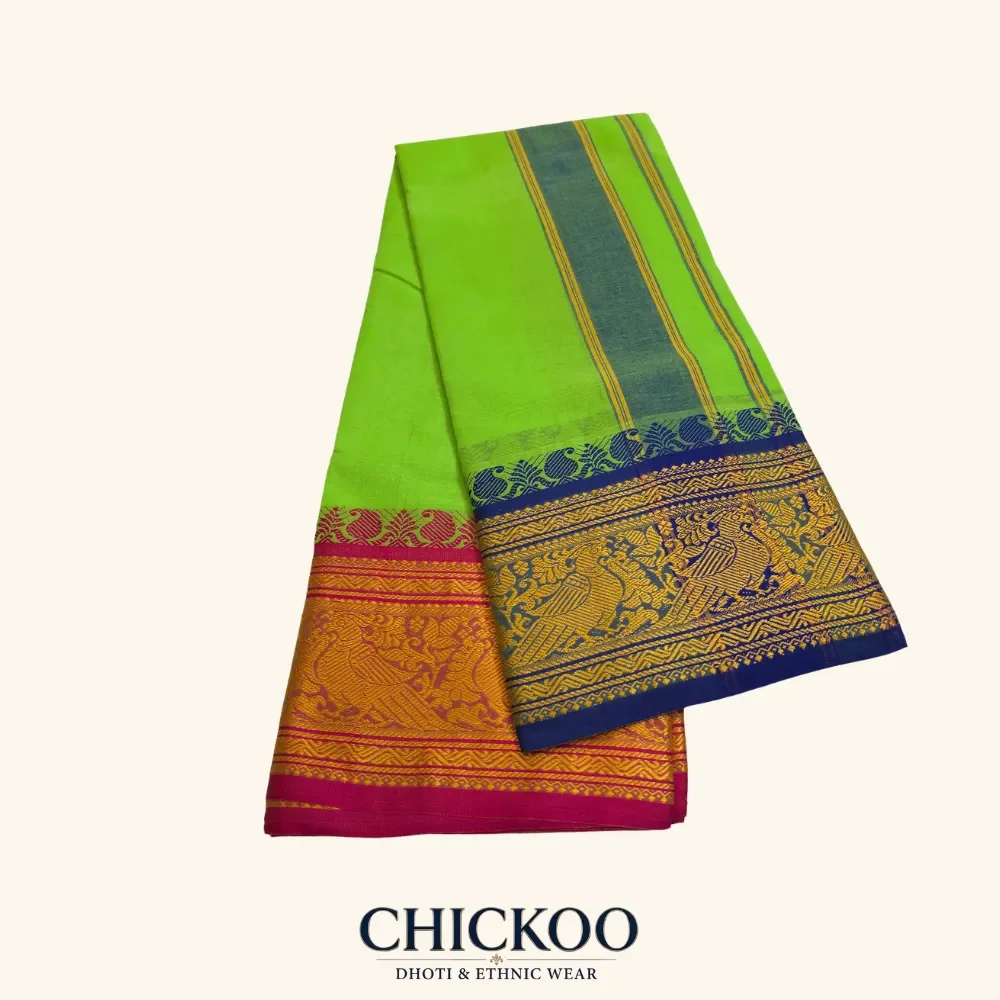 Parrot Green Colour dhoti 8 inch 1