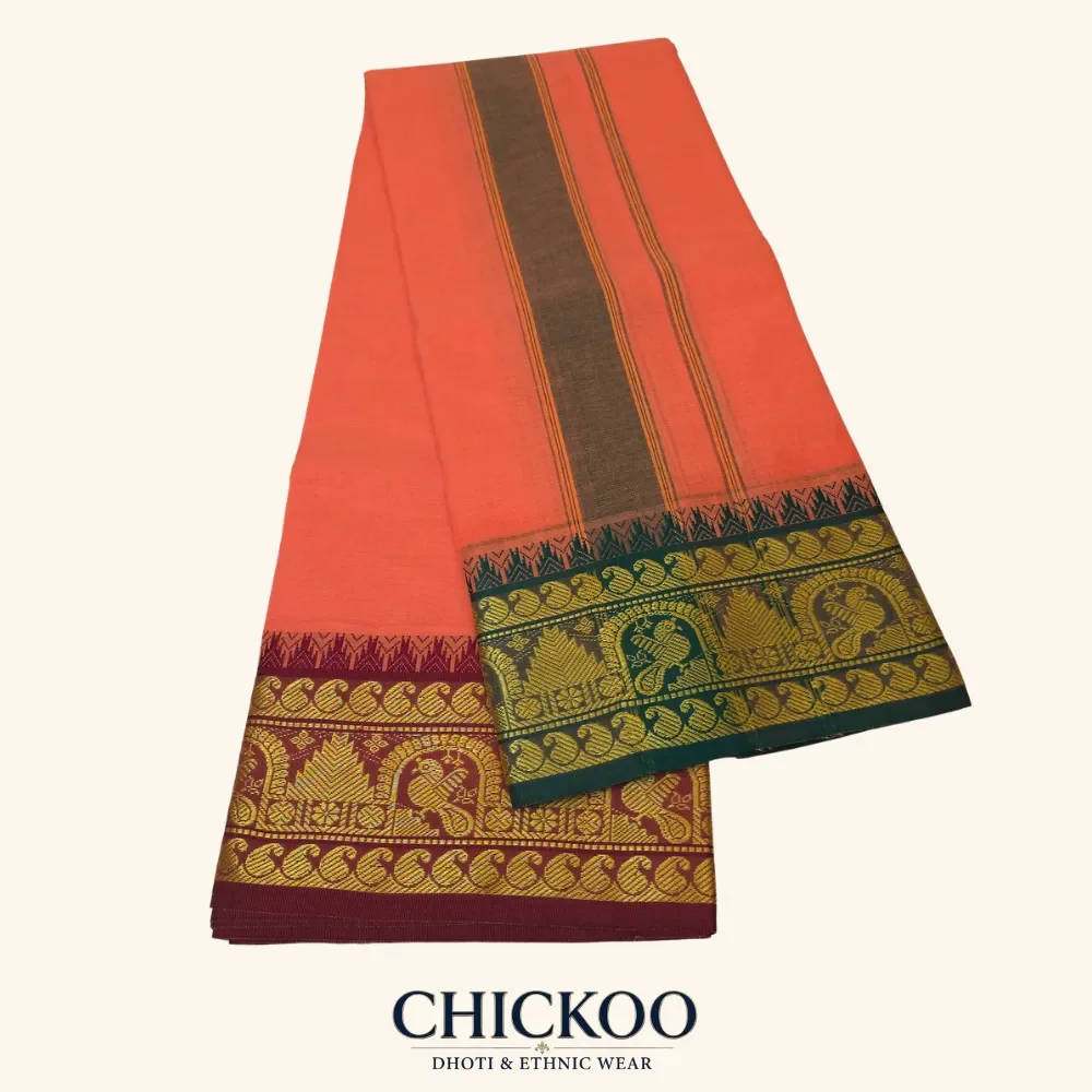 Peach Colour Dhoti 6 Inch 1