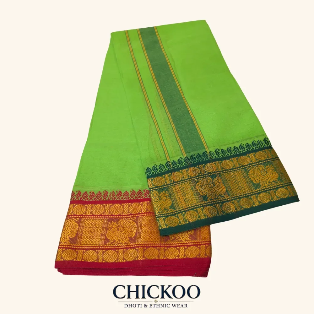 Parrot green Colour Dhoti 6 Inch 1