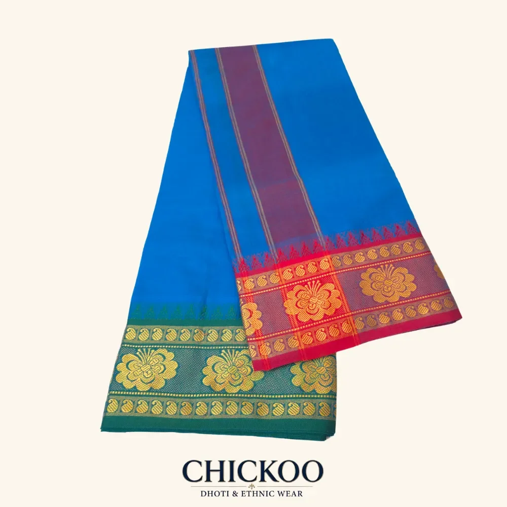 Anandha Blue Colour Dhoti 6 Inch 1