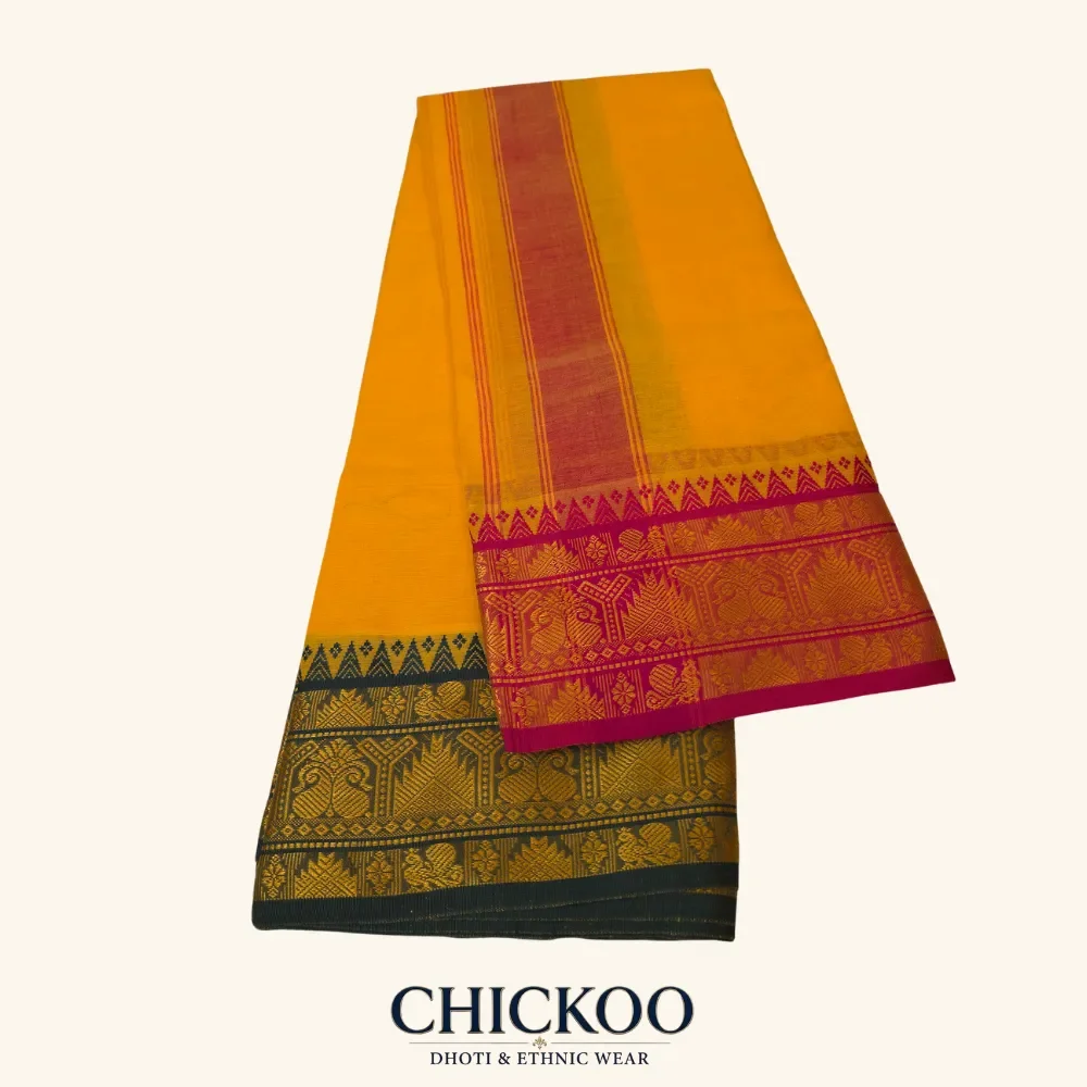 Mango Colour Dhoti 6 Inch 1