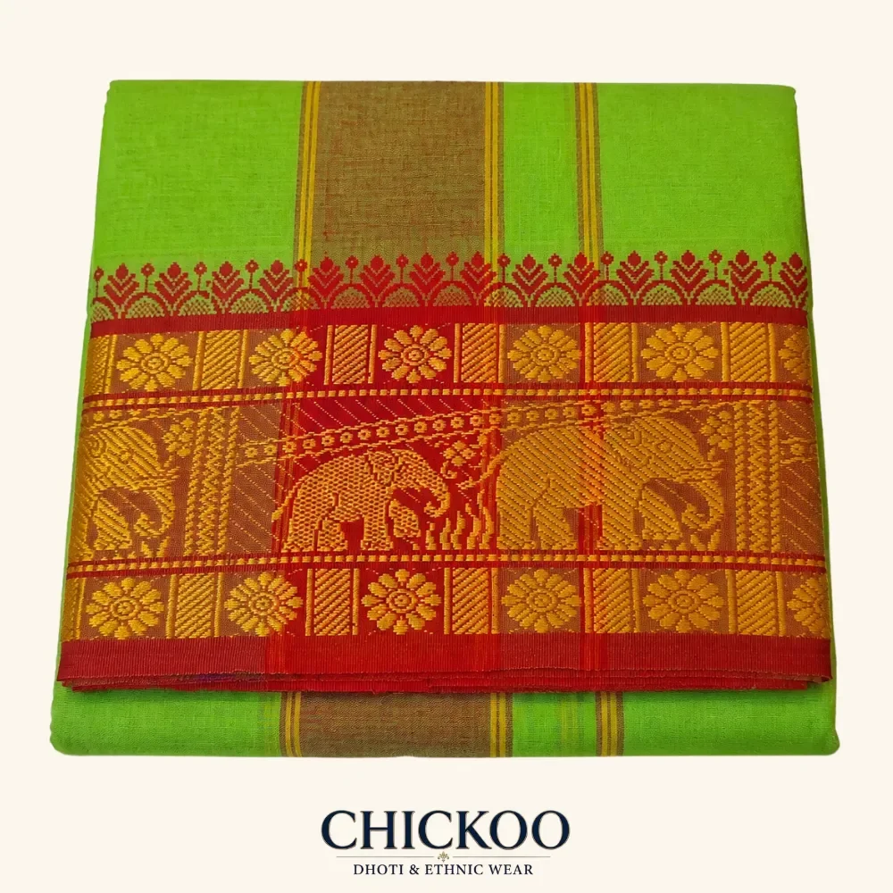 Pista Green Colour Dhoti 6 inch