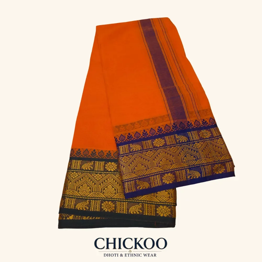 Orange Colour Dhoti 6 Inch-1