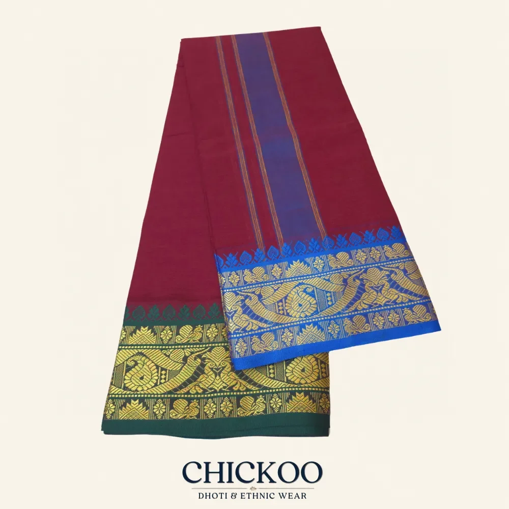 Maroon Colour Dhoti 6 Inch 1