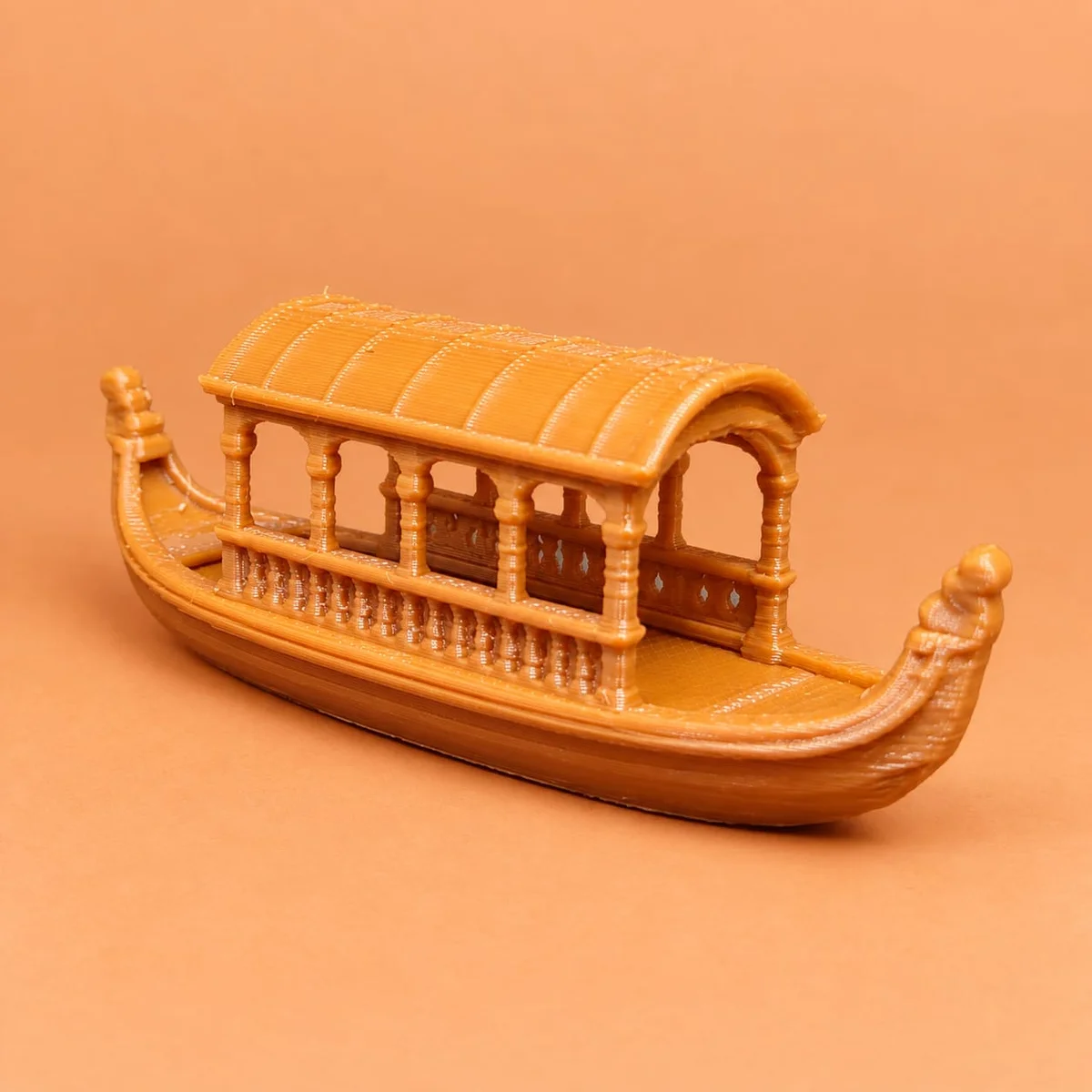3D Brown Houseboat with Oars 50mm,80mm 2