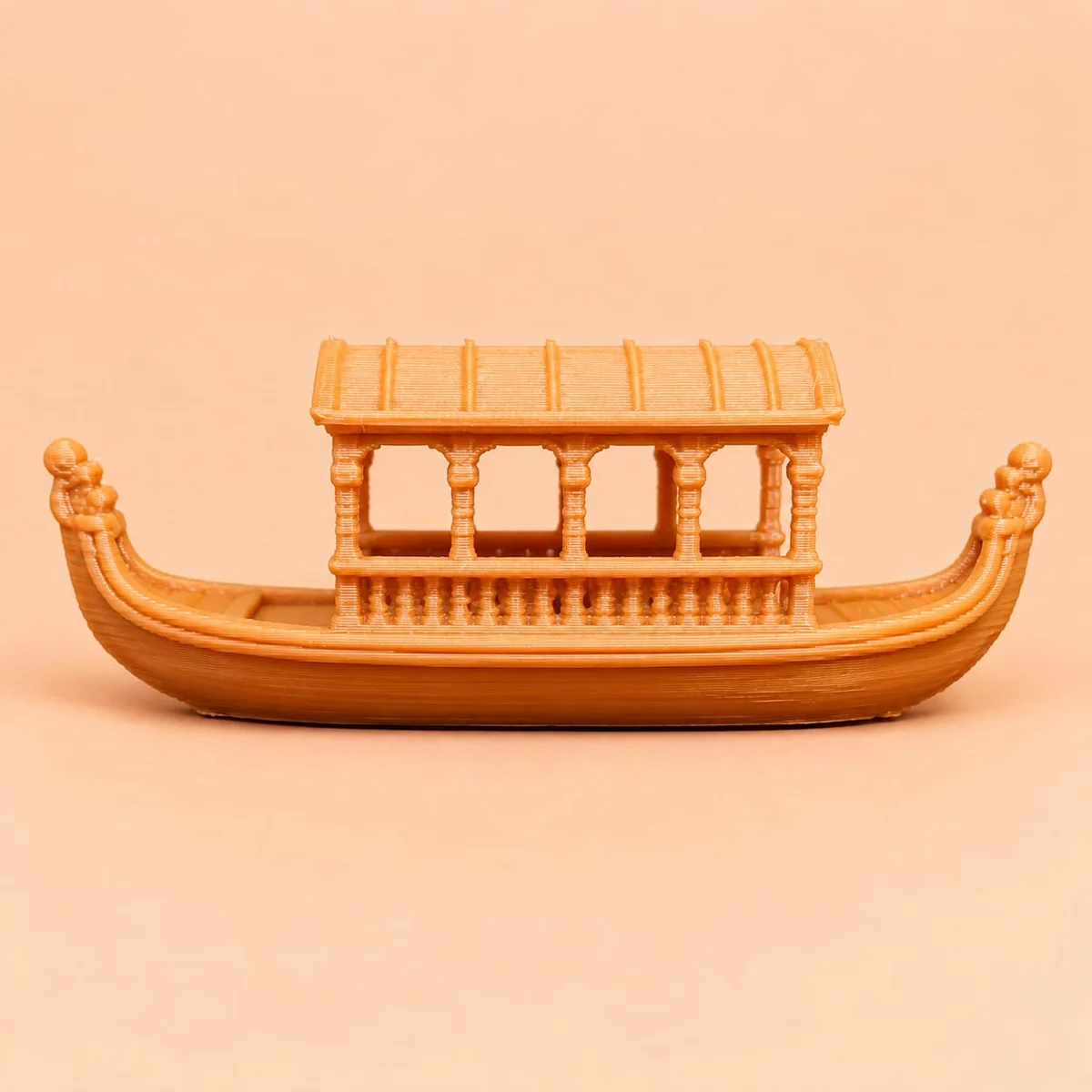 3D Brown Houseboat with Oars 50mm,80mm 3