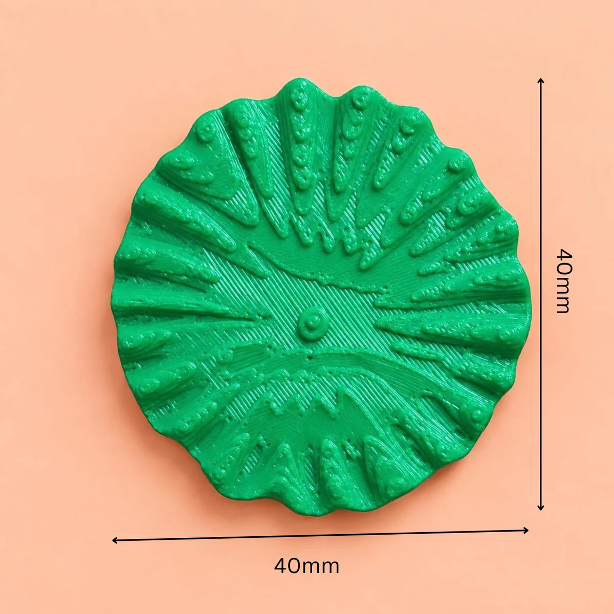 3D Green Leaf – Round 20mm,30mm,40mm 5