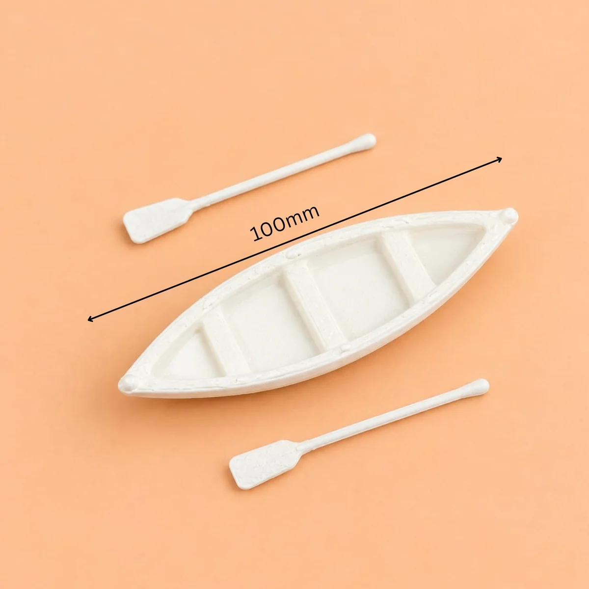 3D white Simple Boat with Oars 50mm,80mm,100mm 5