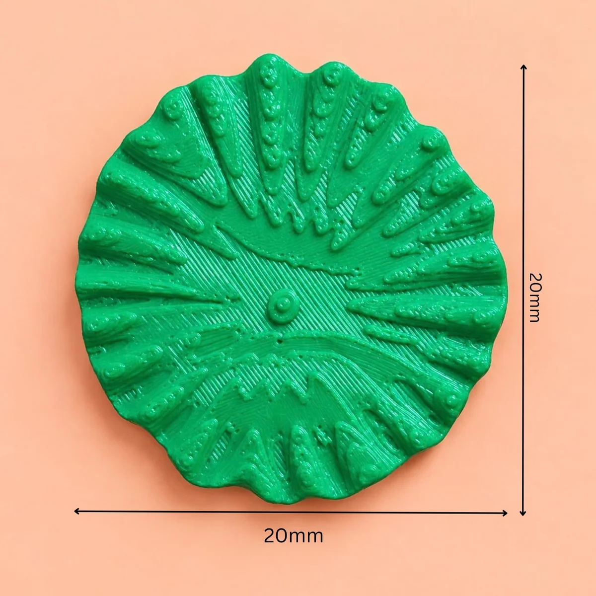 3D Green Leaf – Round 20mm,30mm,40mm 3