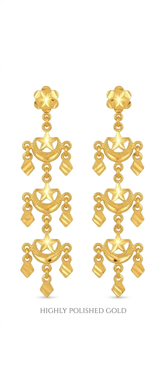 Premium Long gold plated Earrings