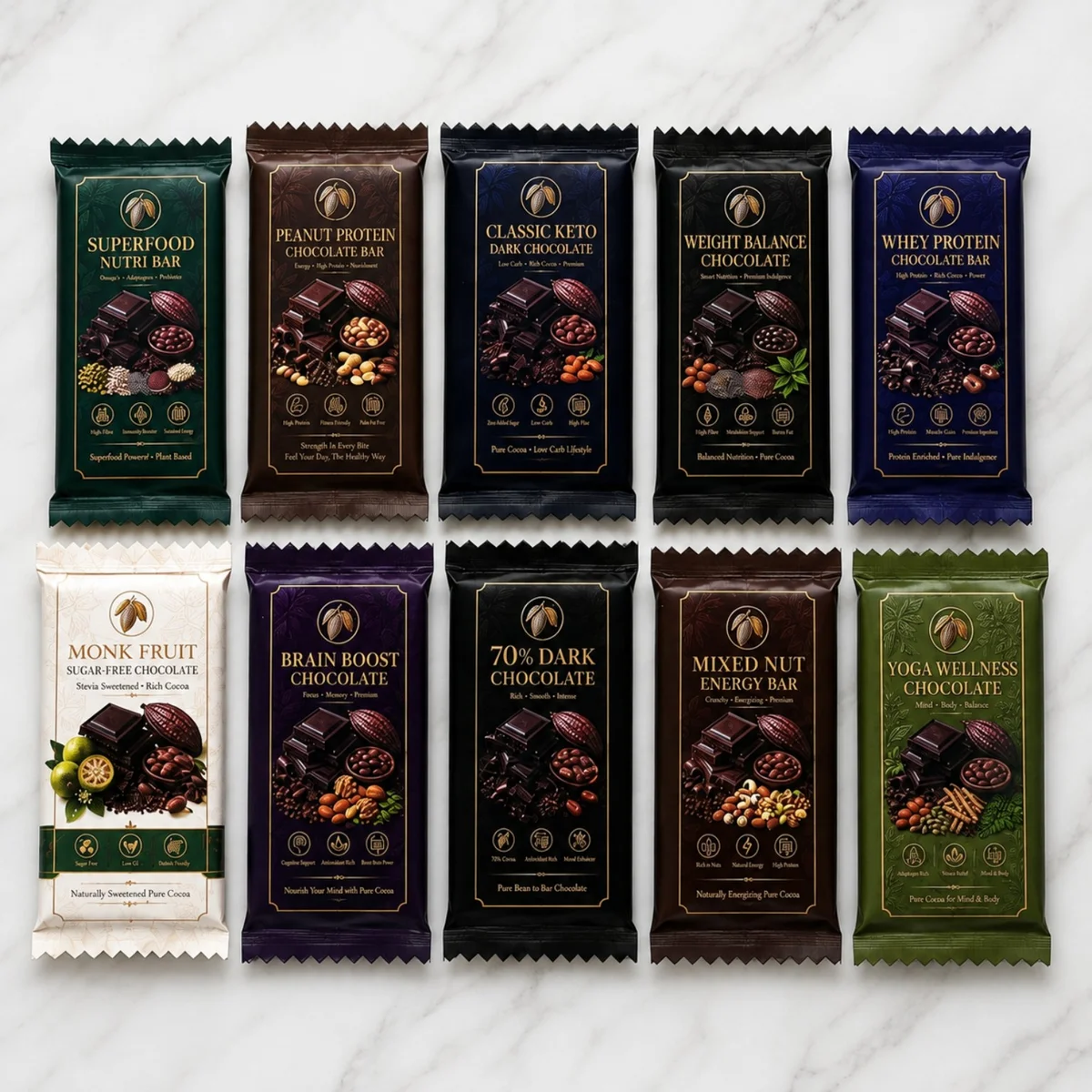 Healthy bar chocolate wrappers (9pcs) 2