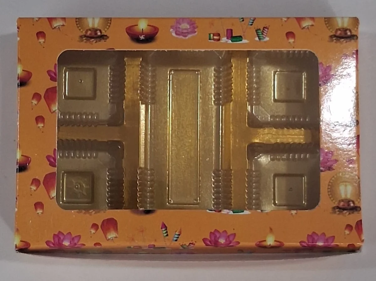 5 cavity Diwali chocolate Box with tray 10pc