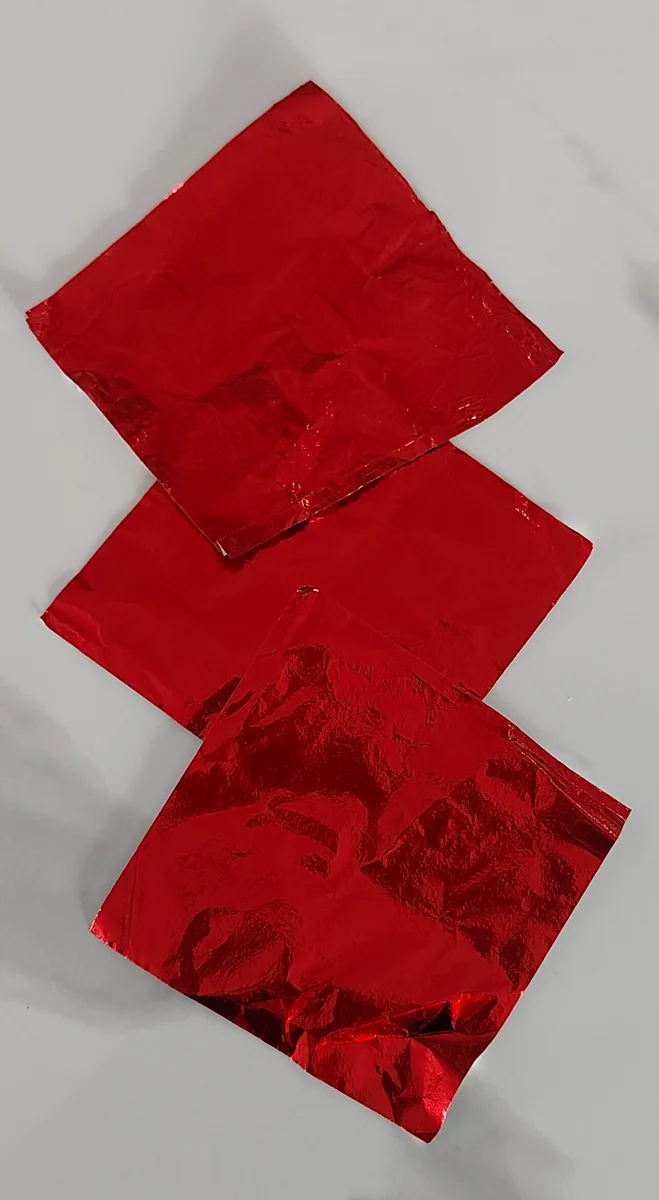 Red color pre cut foil