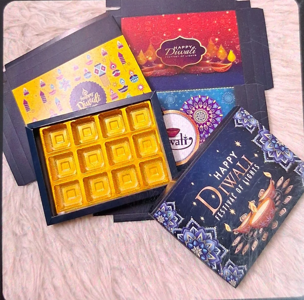 Diwali 12 cavity box without tray 100pcs