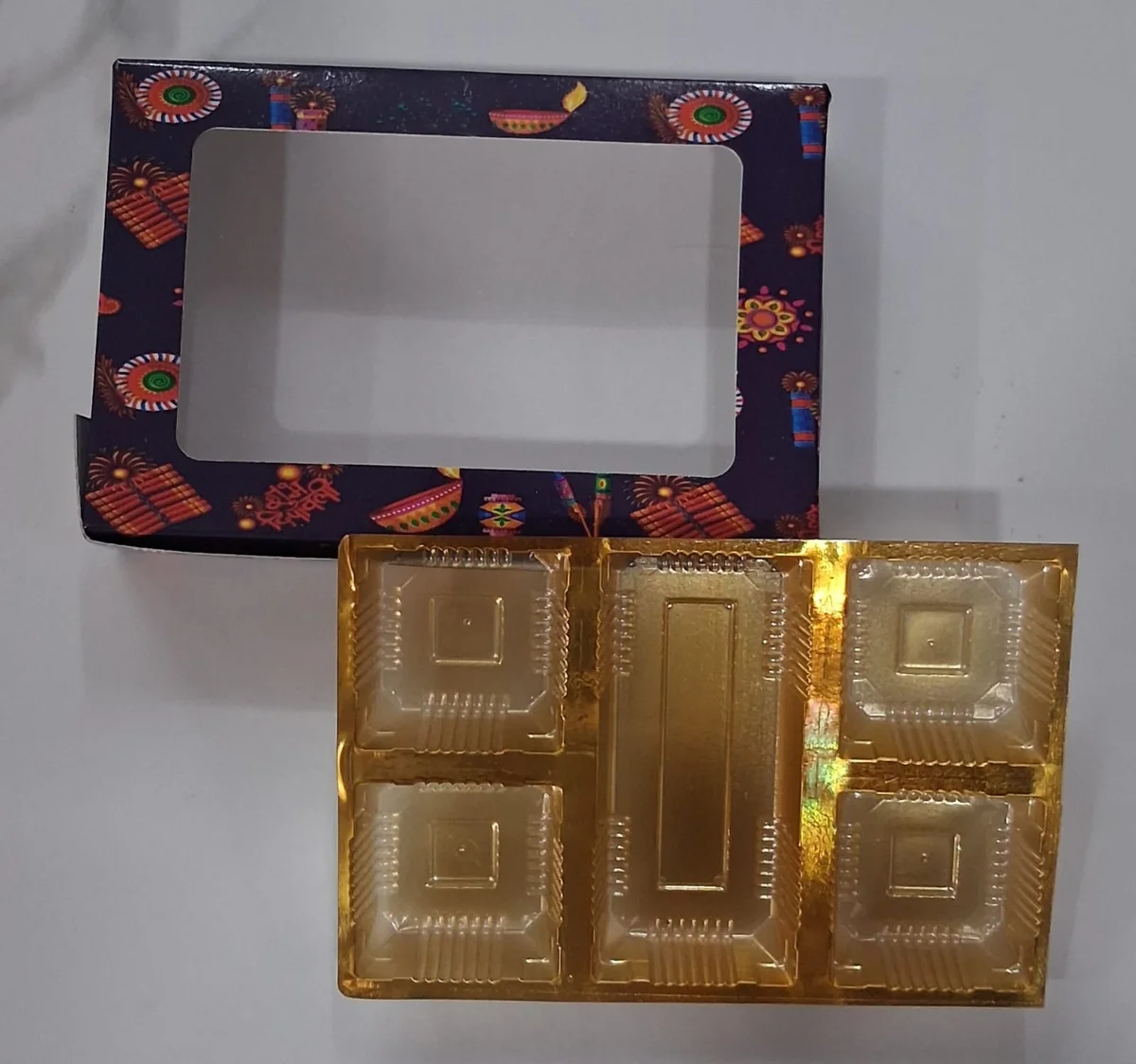 5 cavity Diwali chocolate Box 10pc