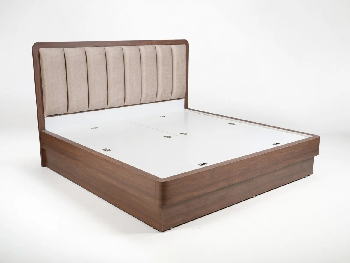 Modvia Bed in Upholstery in ply with Laminates