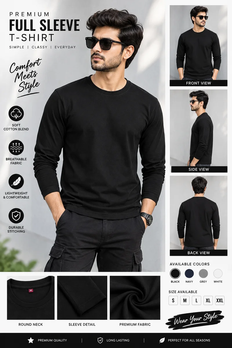 Premium cotton Full sleeve T-shirt