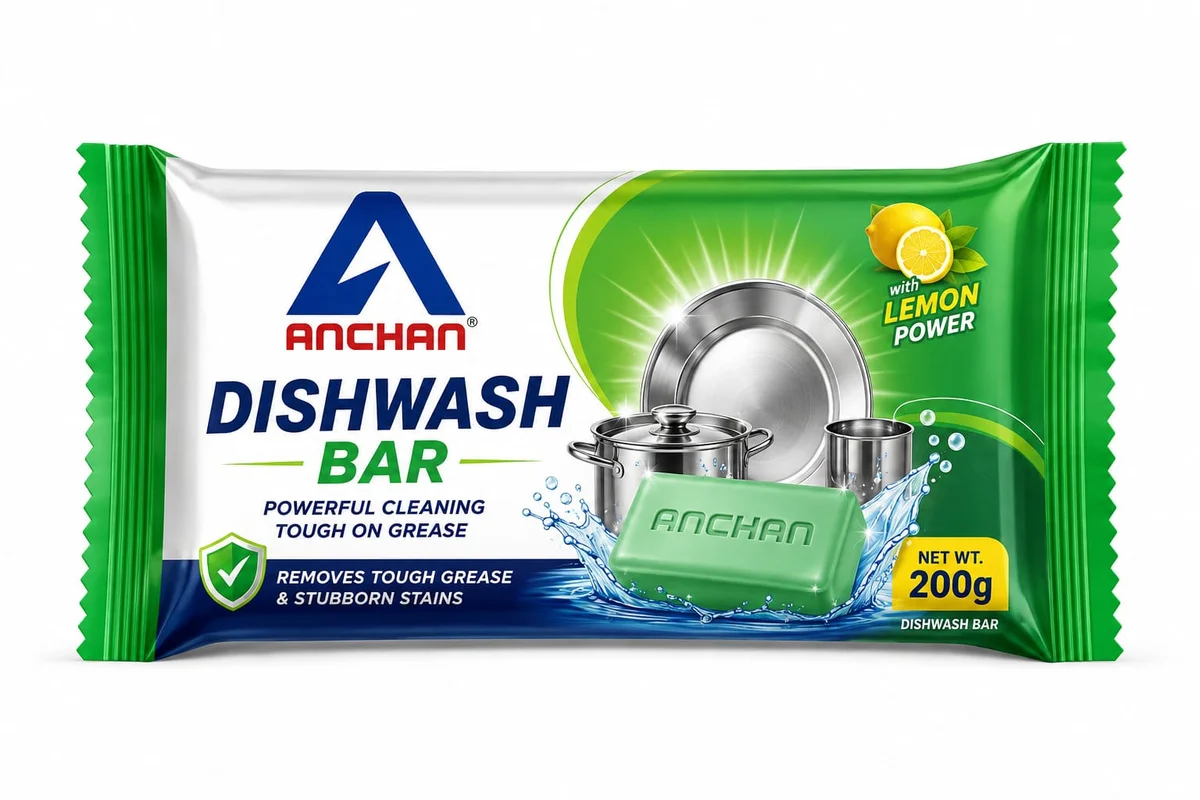 Anchan Dishwash Bar – Powerful Grease & Stain Remover for Utensils