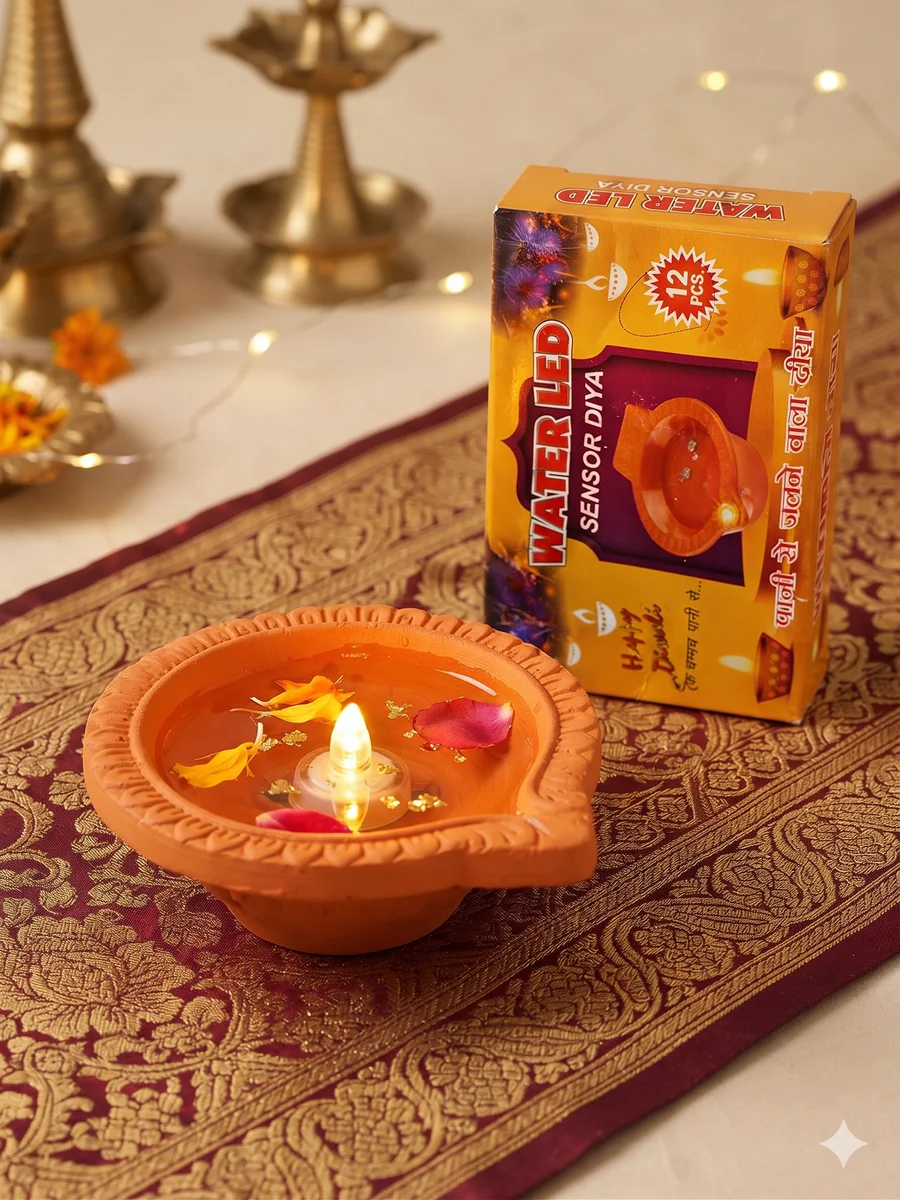 Water LED sensor Diya MRP 10 ( 12 pc)