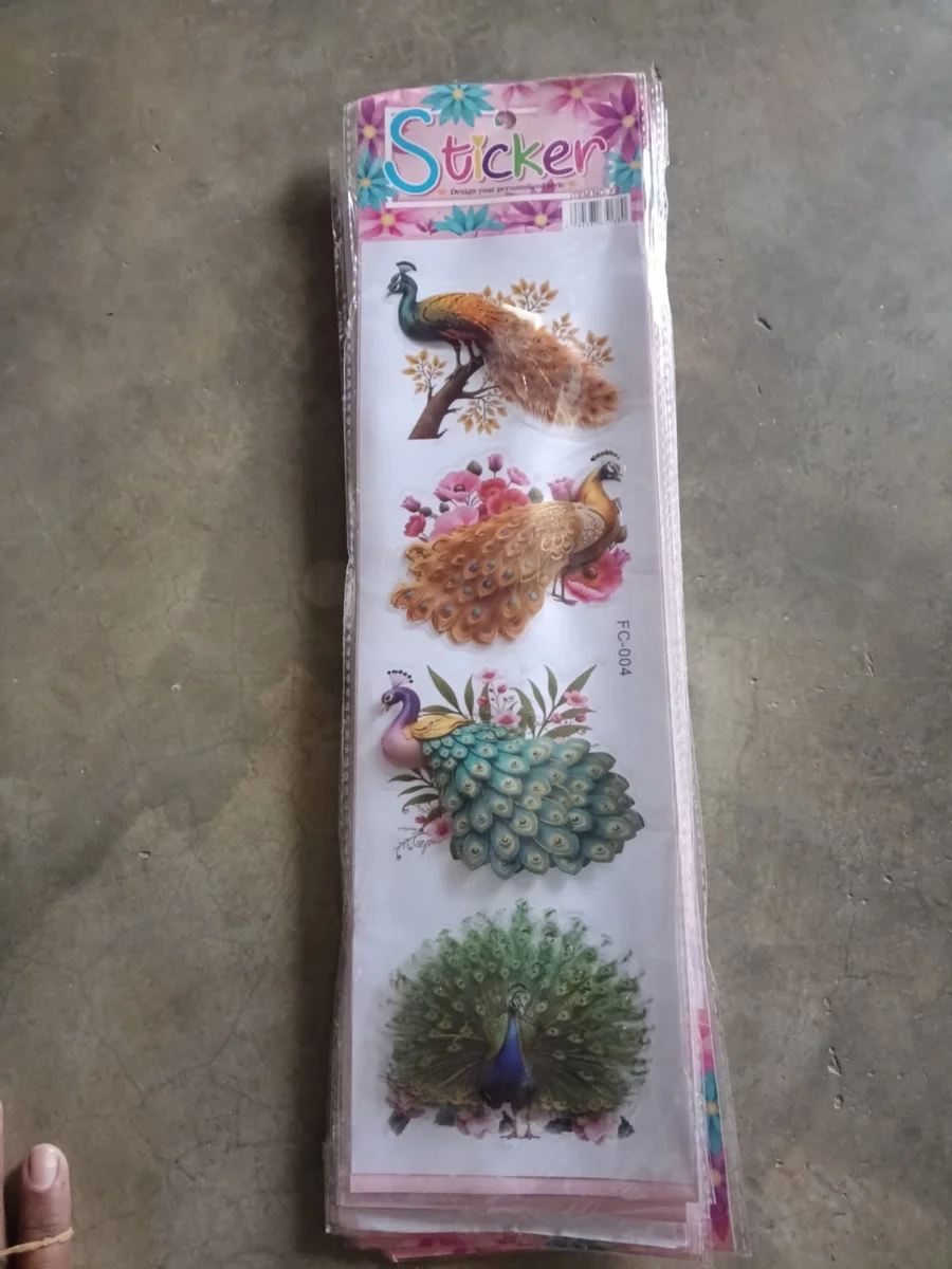 3D peacock sticker MRP 25 (10 pc ka set) 3