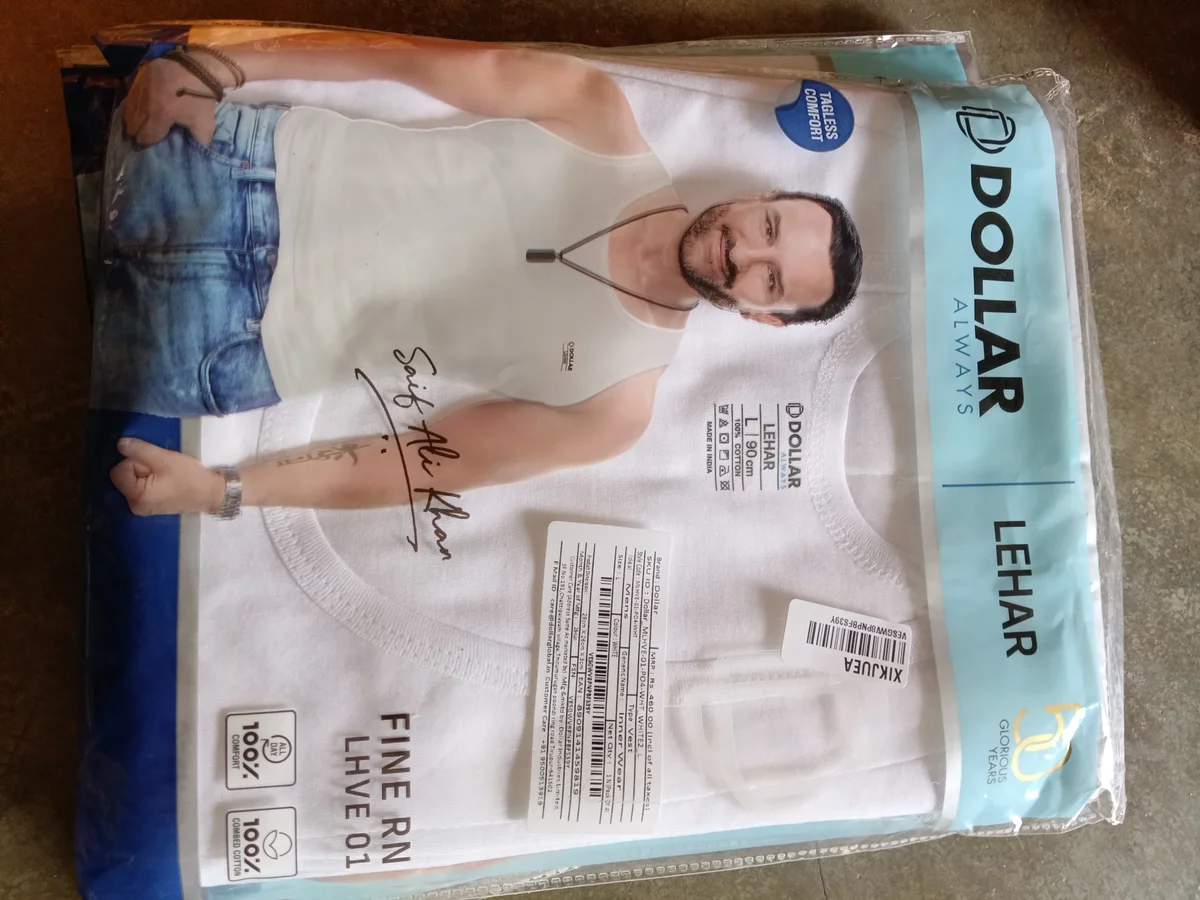 Dollar lehar Men Vest MRP 80 (4pc) combo