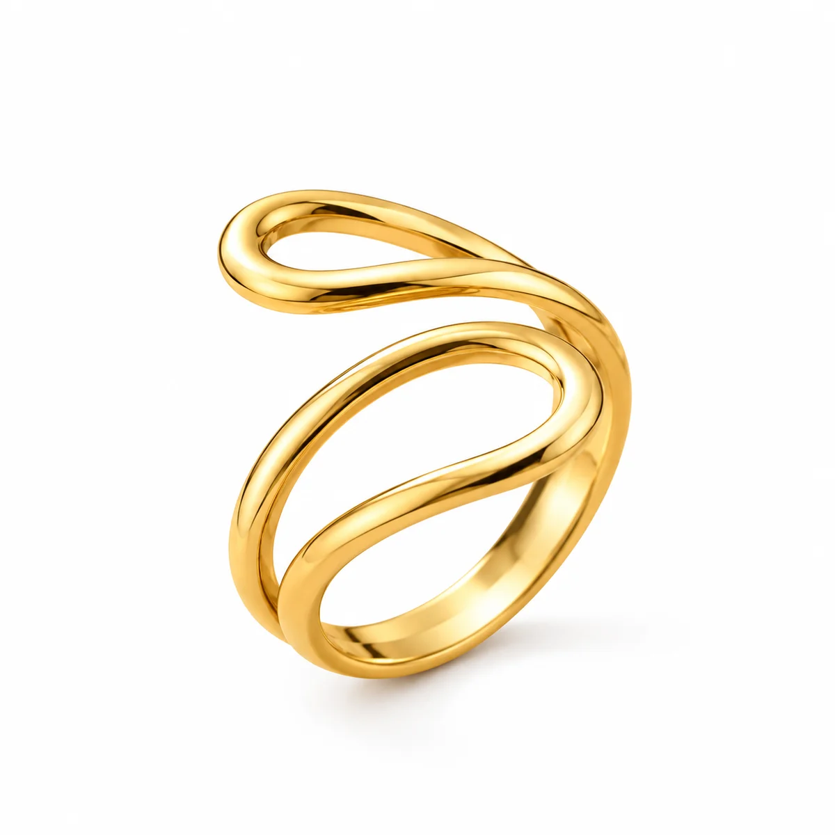 Gold Plated Anti Tarnish Aurora Twist Ring — photo 2