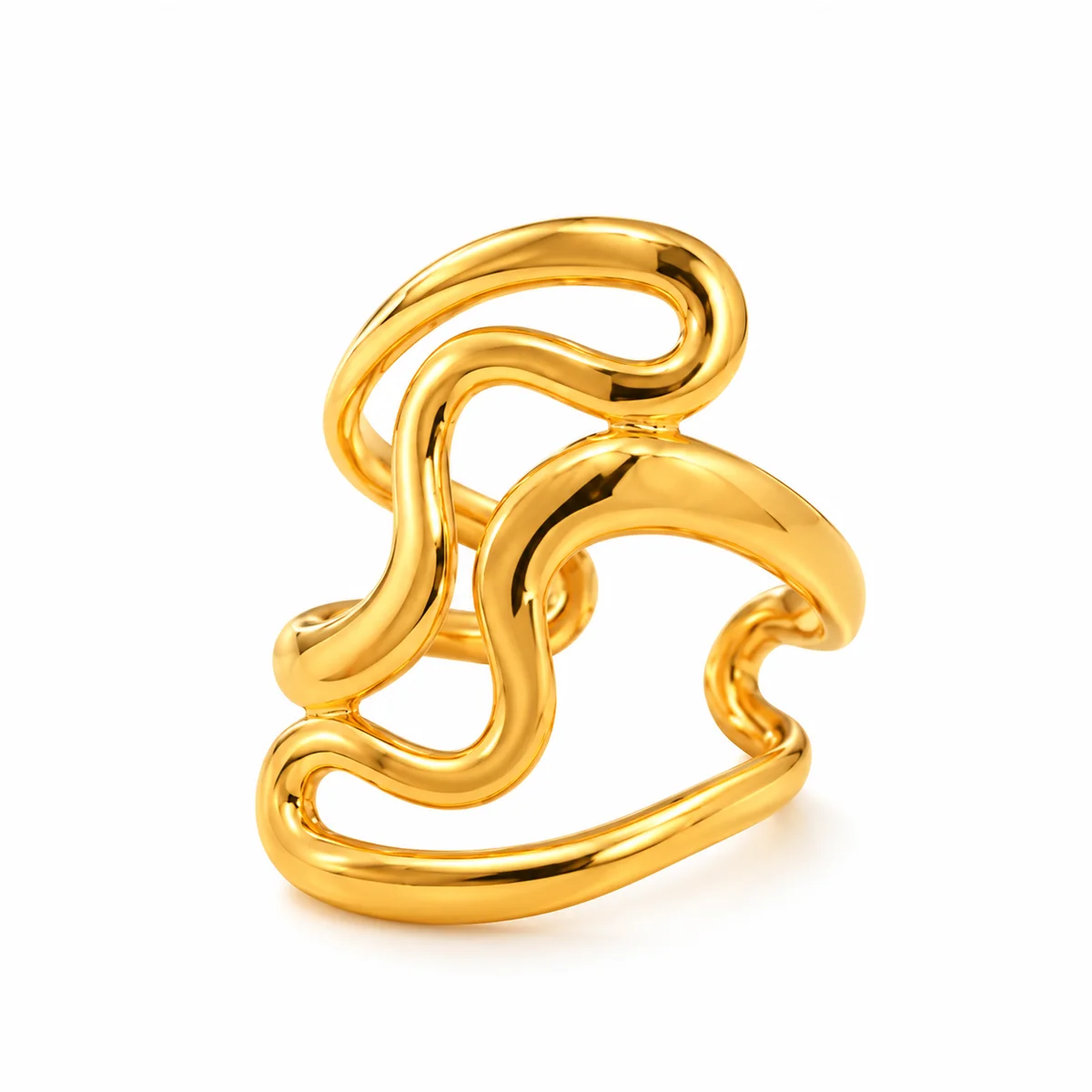 PRAVEA Anti Tarnish Sculpted Wave Ring โ photo 3